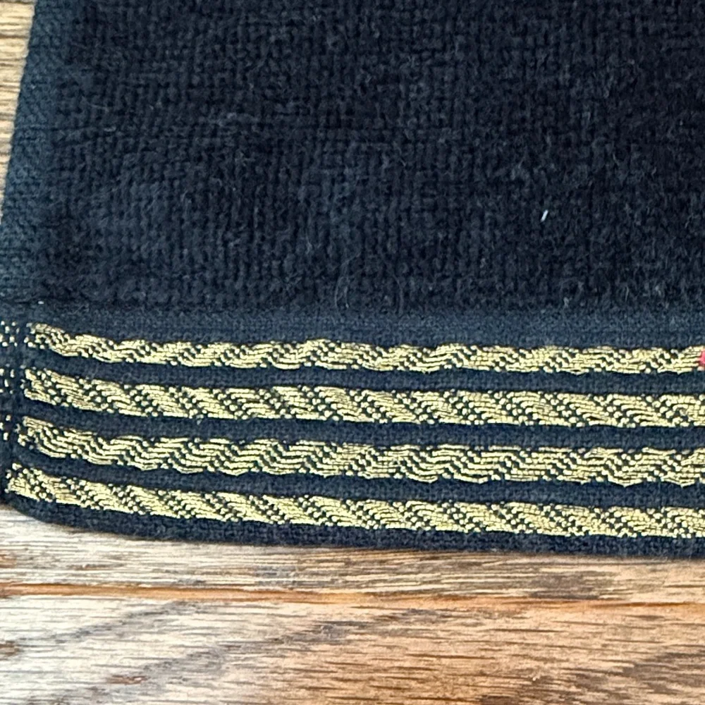 Black and Gold Greek key Hand Towel